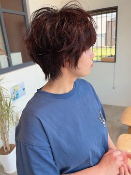 ヘッズ 高木瀬店(HEADS) ハンサムショート ピンクブラウン 顔周りカット ショートボブ