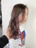 アンダーバーホワイト 天神店(_WHITE)&nbsp;10代20代30代インナーカラー_ピンクパープル/天神/_white/ロング