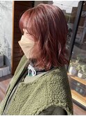 切りっぱなしボブ×ペールピンク