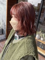 ヘア プロデュース キュオン(hair produce CUEON.)&nbsp;切りっぱなしボブ×ペールピンク