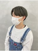 センターパート×オリーブグレージュ
