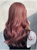 チェリーブラウンカラー、フェミニンロング