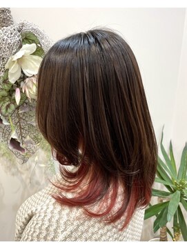 ワイスラッシュジングウ(Y / JINGU) ウルフカット×インナーカラー≪RED≫