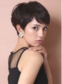 フレンチショート/30代/40代/前髪あり/耳だし