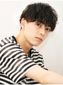 刈り上げ前下がり波巻きツイストスパイラルパーマ無造作マッシュ