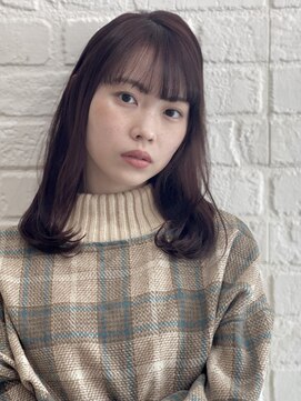 デイジー インデックスヘア 大島店(DAISY index hair) 【ブリーチ無し】ピンクブラウン/ロングレイヤー/ぱっつん前髪