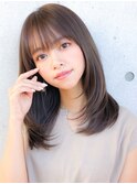 ★小顔レイヤーカットデジタルパーマチェリーブラウン44
