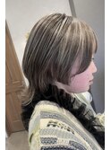 コントラストハイライト　ウルフカット