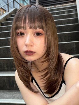 ノイ(noi) 顔周りレイヤーカットくびれヘアミルクティーベージュカラー