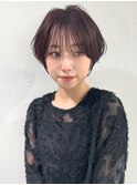 前髪あり耳掛け丸みくびれショートボブ20代30代40代50代（蘭）