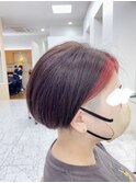 ツーブロ×ボブ×デザインカラー