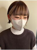 黒髪ボブルフネビージュ小顔ワンレンスペインカール