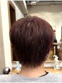 ブリーチなし_プラムレッド_暖色系カラー_