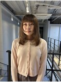 小顔似合わせカットオリーブベージュ透明感艶感カラーレイヤー