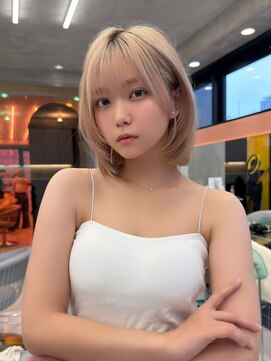 ロンド ストラーダ 心斎橋(Lond strada) レイヤーボブ×インナーカラー[心斎橋/髪質改善]