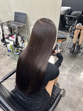 ファビ 渋谷(Fab) くびれヘア/暗めカラー/アプリコットオレンジ/縮毛矯正