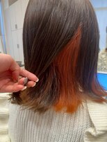 ビス フルール 日暮里店(Vis fleur)&nbsp;ミディアムヘア/インナーカラー/オレンジカラー