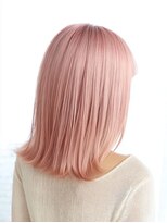 アース 天満橋店(HAIR & MAKE EARTH)&nbsp;春カラーハイトーンセミロング切りっぱなしホワイトピンク透明感