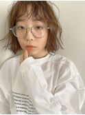 くびれヘア顔周り韓国レイヤーカット黒髪ショートミディアム/柏