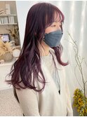 ハーフブリーチラベンダーパープル_顔まわりデザインカット