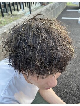 ホワイト(WHITE HAIR@NICOLA) ツイストスパイラルパーマハイライトメンズヘアーメンズスタイル