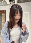 【中澤彩乃】暖色カラーピンクブラウン顔まわりレイヤー前髪