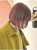 ショートボブタッセルボブ切りっぱなしボブハイトーンカラー韓国