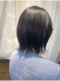 大人可愛い20代30代40代小顔ウルフレイヤーボブグレージュ
