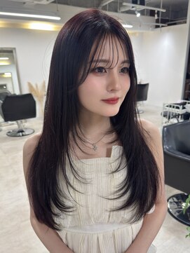 クレム 博多駅店(ChLem) 顔まわりレイヤー 艶カラー 暗髪 韓国風 髪質改善 福岡美容室