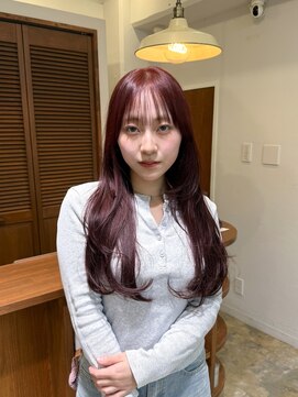 コレット 大宮(collet) ロングレイヤーカット×ピンクレッド