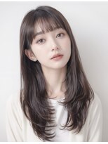 アディション 新宿(ADITION)&nbsp;韓国ベージュ×顔周りレイヤー/似合わせカラーチェリーブラウンf