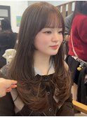 春人気ラテベージュ/レイヤーカット/前髪カット/谷町四丁目