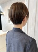 福山市美容室Caary似合わせカットすっきり丸みショートヘア