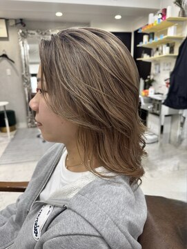 ハイバレーヘアーメゾン(HIGH VALLEY HAIRMAISON) ケアブリーチベージュグレージュハイライトブラウン髪質改善