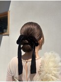 参列ヘアセット タイトシニヨン