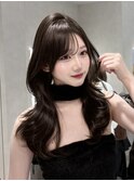 ワンホンヘア/ロングパーマ/おくれ毛