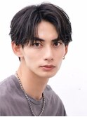 ニュアンスパーマセンターパートコンマバング韓国ウルフ