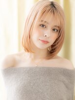 カバーヘア ブリス 北浦和(COVER HAIR bliss)&nbsp;ハイトーンカラーハニーブラウン透明感ハッシュボブ20代30代X