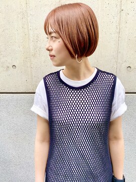 タイドヘアー 高槻店(TIDE HAIR) オレンジブラウンxショートボブ