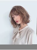 ゆるふわミディ メルティカラー くびれヘアー ワンホンヘアー