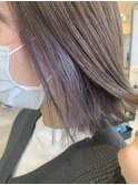 切りっぱなしボブ×紫インナー