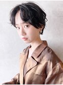 アンニュイパーマショート_チェリーブラウンフェミニン_8884