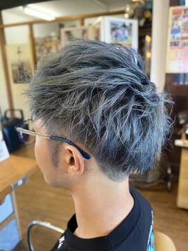 ギャロップヘアー メンズ2ブロック×サファイアカラー