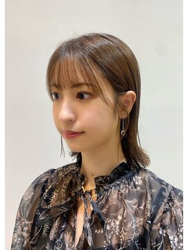 ネウィ ジャム 町田(newi JAM) 外ハネボブ/顔まわりカット/グレージュ