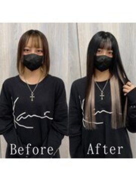 エクステ専門店あるじゃんすー 宇都宮店 ブラック×ミルクティーベージュ#エクステ#レイヤーロング#大宮