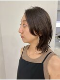 顔まわりレイヤーミディアムヘア