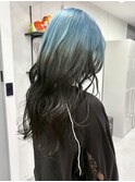 水色×ブラック