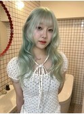 くびれヘア/アプリコットオレンジ/夏のヘアアレンジ/梅田
