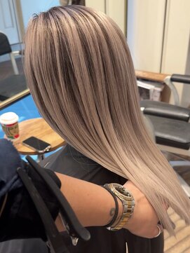 ハーパーズ 渋谷(harpers) コントラストミルクティーベージュロングバレイヤージュ