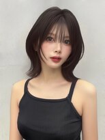 ユーフォリア 渋谷グランデ(Euphoria SHIBUYA GRANDE) 韓国ハッシュカット ミディアムレイヤー 暗髪 SAYAKA